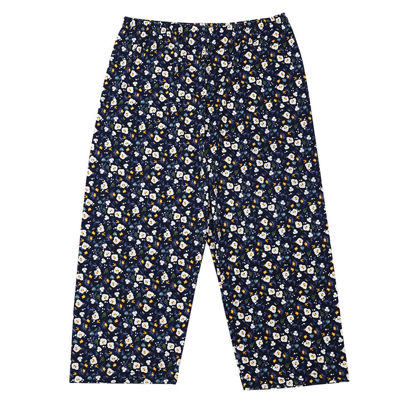 ルームパンツ レディース ステテコ 7分丈 おにわパンツ M-L L-LL 部屋着 ズボン ルームウェア ボトム パジャマ リラックス 婦人 女性 シャレテコ すててこ