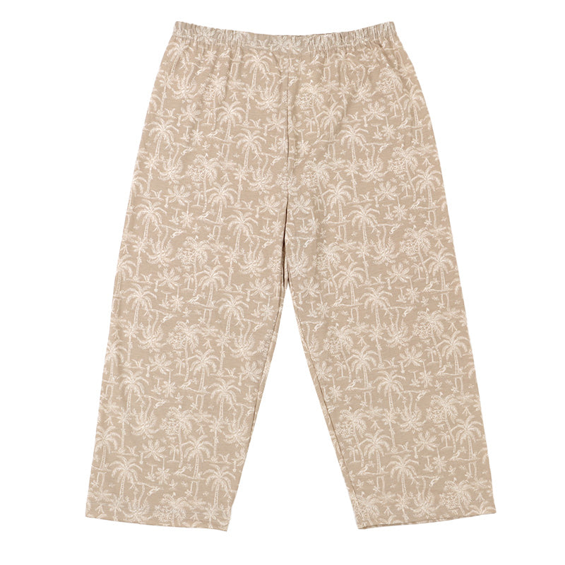 ルームパンツ レディース ステテコ 7分丈 おにわパンツ M-L L-LL 部屋着 ズボン ルームウェア ボトム パジャマ リラックス 婦人 女性 シャレテコ すててこ