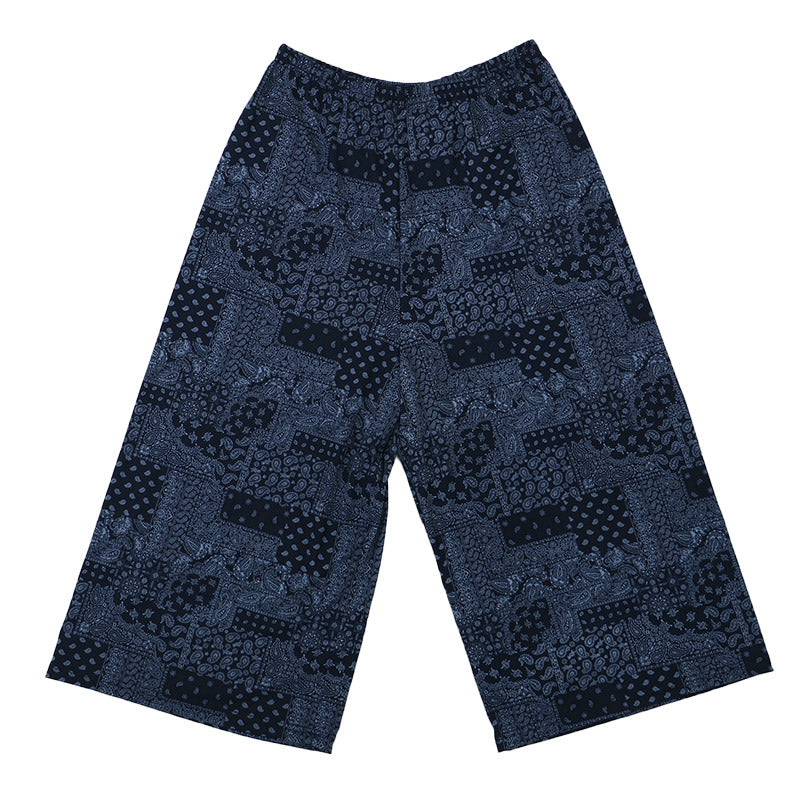 ルームパンツ レディース 夏 ステテコ ワイドパンツ 8分丈 ボトム M-L L-LL 部屋着 ズボン ルームウェア パジャマ リラックス 婦人 女性 シャレテコ すててこ