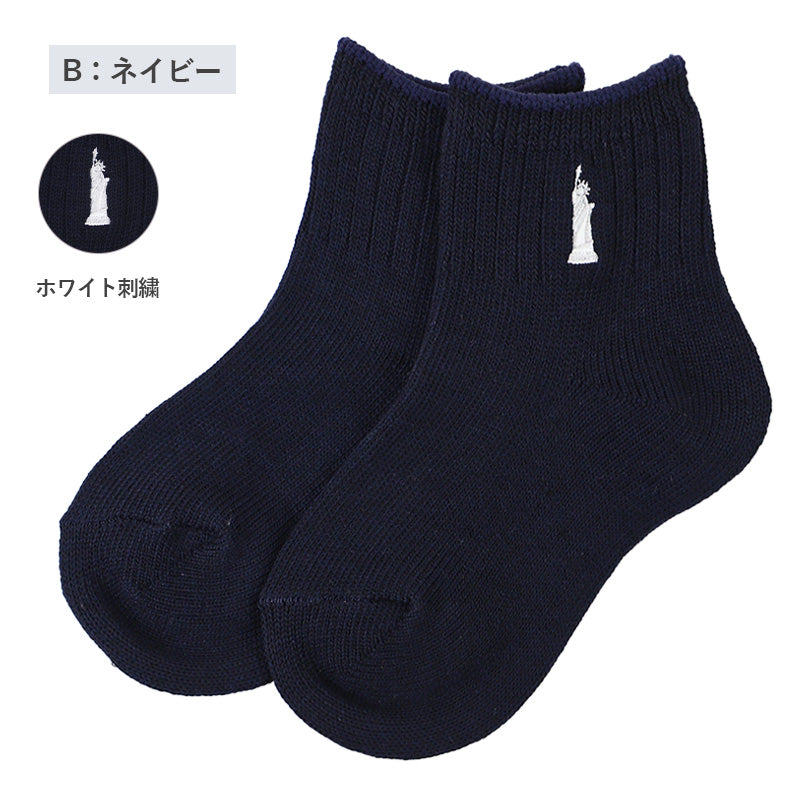 イーストボーイ キッズ ソックス 子供 靴下 ショートソックス ワンポイント 15 - 20cm 女の子 小学生 中学生 くつ下 くつした 綿混 コットン 学生 無地 EAST BOY