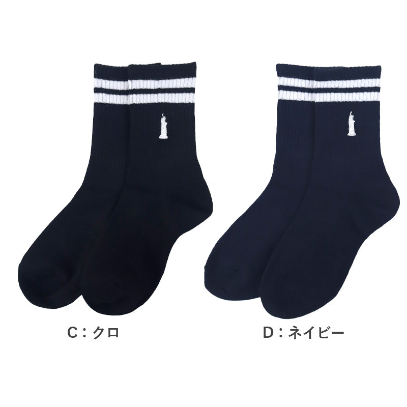 イーストボーイ 靴下 女の子 クルーソックス スクール ライン 19 - 24cm 女子 ワンポイント ガールズ 学生 通学 くつ下 くつした 綿混 コットン 小学生 中学生 高校生 EAST BOY