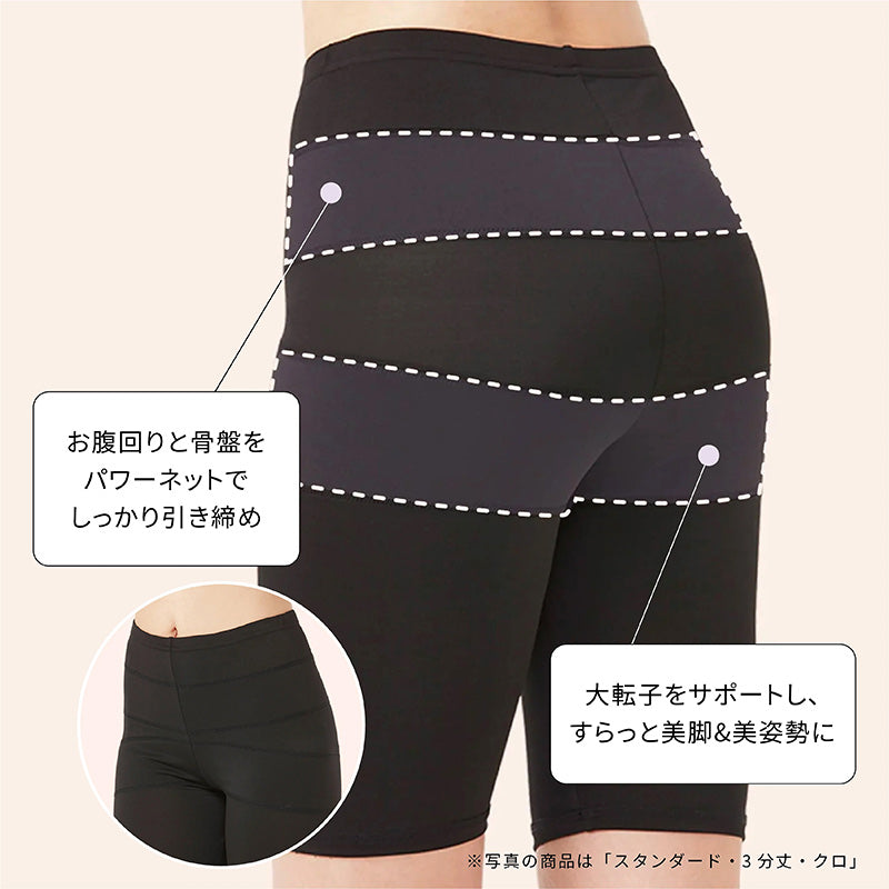 レギンス レディース 10分丈 M ~ LL スパッツ インナー 下着 女性 ストレッチ 快適 伸縮 大きいサイズ 下腹 着圧 加圧 着痩せ 補正 補正下着 補整 補整下着 大転子 美脚 ガードル