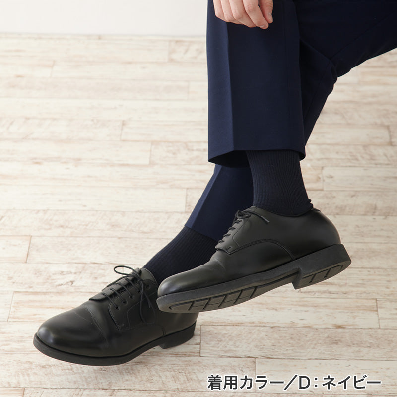 ひろしコラボソックス リブクルーソックス メンズ 靴下 23-25cm・27-29cm ビジネスソックス スクールソックス カジュアル 消臭 男性 男子 紳士 クルーソックス