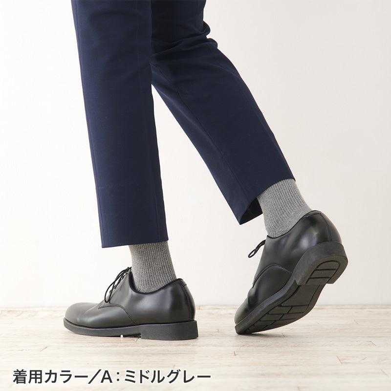 ひろしコラボソックス リブクルーソックス メンズ 靴下 23-25cm・27-29cm ビジネスソックス スクールソックス カジュアル 消臭 男性 男子 紳士 クルーソックス