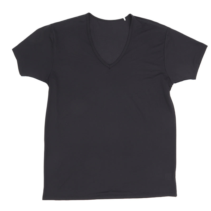 メンズ インナー Tシャツ 半袖 Vネック 汗対策 汗取り付き 涼しい 冷感 薄い 夏 吸汗速乾 ムレない ストレッチ 伸びる 伸縮性 汗染み防止 下着 肌着 汗で蒸れにくい 脇部分2重 汗シート 白 黒 M L LL (在庫限り)