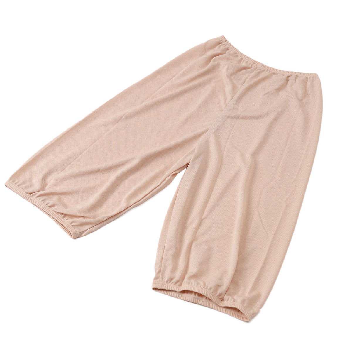 ペチパンツ 透け防止 7分丈 ロング丈 蒸れない メッシュ 裾ゴムつき 通気性 スカートの下に重ねて安心 ブラック 黒 ベージュ サラサラ 透けない 股ずれ防止 ベタつかない スカート インナー ズボンの下 M L LL