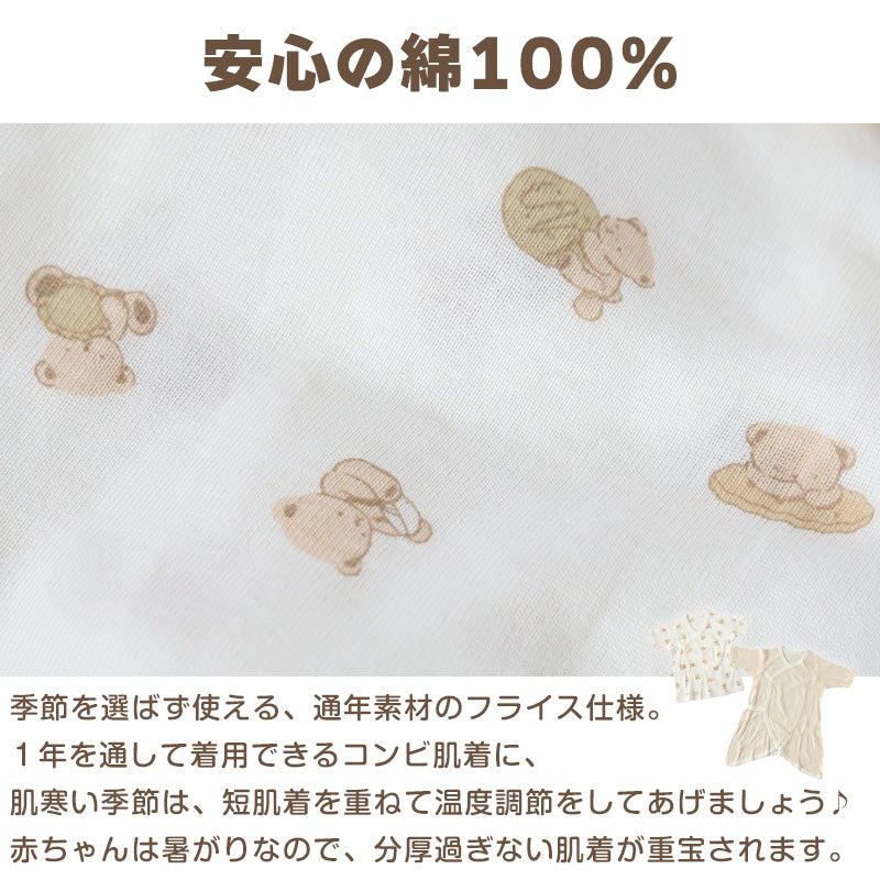 新生児 肌着 セット 綿100 5枚組 出産準備 出産祝い 50-60cm 綿100% コットン 男の子 女の子 かわいい ベビー服 肌着セット コンビ肌着 下着 ギフト