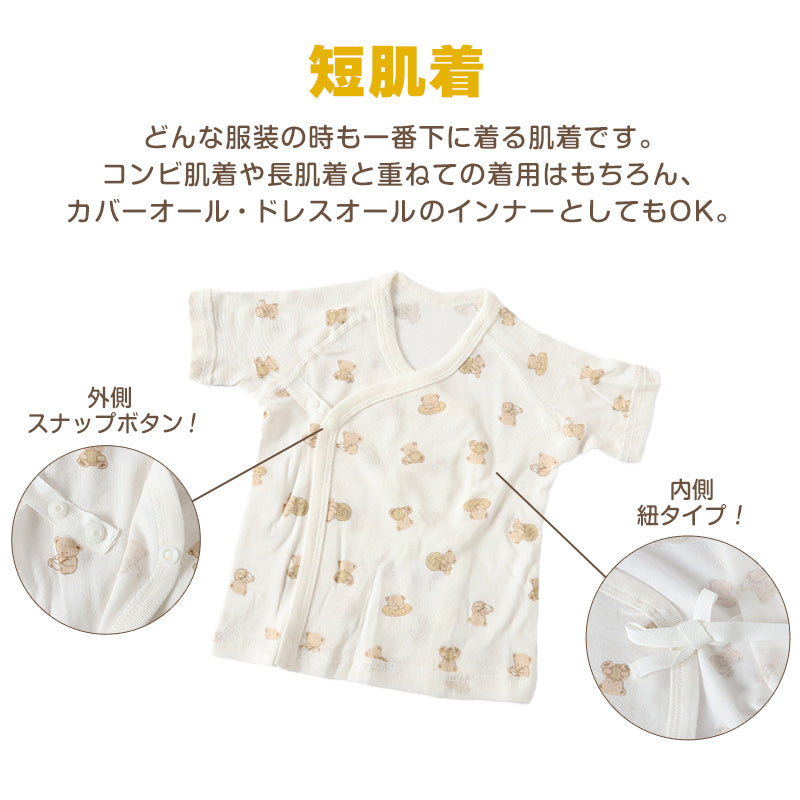 新生児 肌着 セット 綿100 5枚組 出産準備 出産祝い 50-60cm 綿100% コットン 男の子 女の子 かわいい ベビー服 肌着セット コンビ肌着 下着 ギフト
