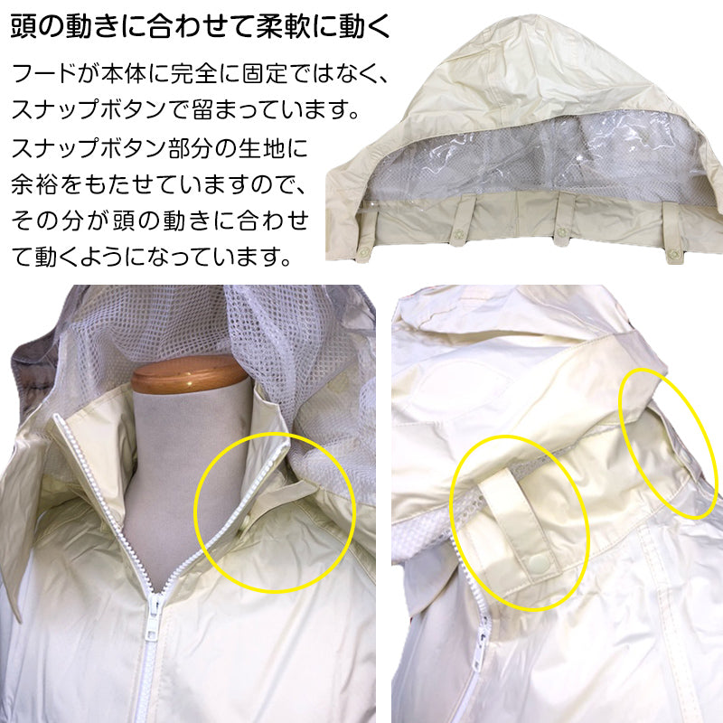 袖の着脱で半袖になる 袖トレールレインスーツ S~EL (通学用 作業用 雨合羽) (送料無料) (取寄せ)