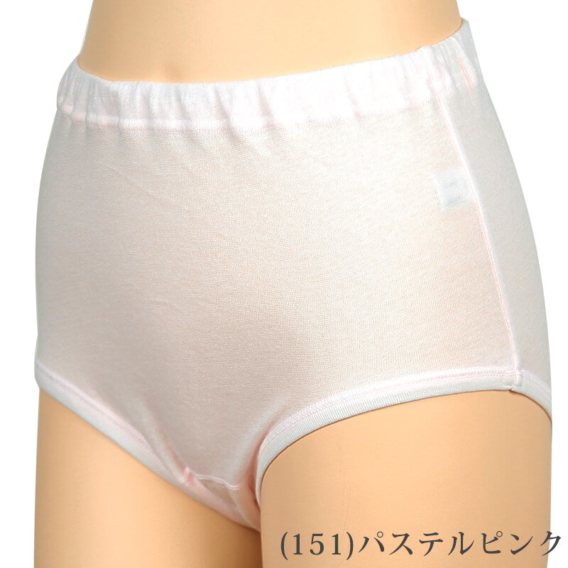 福助 ショーツ ガーゼ 綿100% 深履き ゴム入れ替え口付き レディース パンツ M・L 下着 肌着 深ばき ゆったり お尻すっぽり 締め付けない インナー 二重ガーゼ 女性 婦人 日本製
