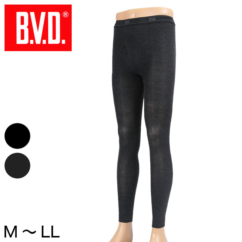 BVD メンズ タイツ 綿混 あったか 10分丈 スパッツ レギンス 前開き M~LL 秋冬 厚地 ボトムス インナー 下着 男性 紳士 M L LL (在庫限り)