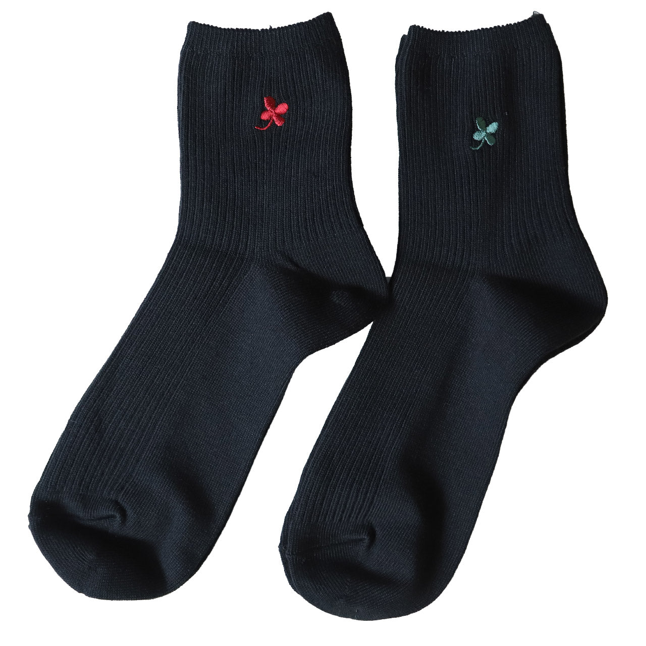 スクールソックス ワンポイント 紺 クルーソックス 女子 14cm丈・18cm丈 2足セット 23~25cm (靴下 黒 中学生 高校生 ショート 通学 ソックス 男子 かわいい) (在庫限り)