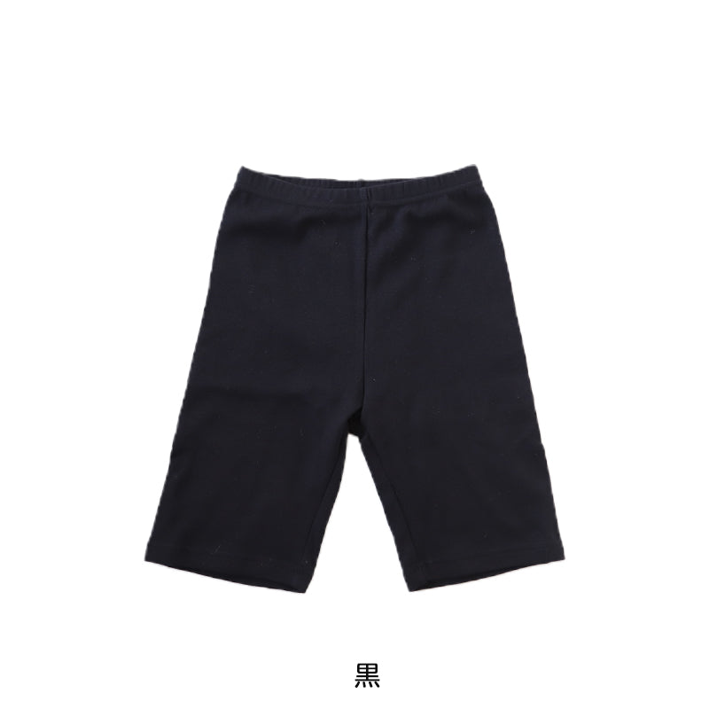 キッズ スパッツ レギンス 綿 3分丈 100cm~160cm (三分丈 子供 子ども 女の子 男の子 ジュニア オーバーパンツ 黒 制服下 保育園 小学生 インナー 下着)