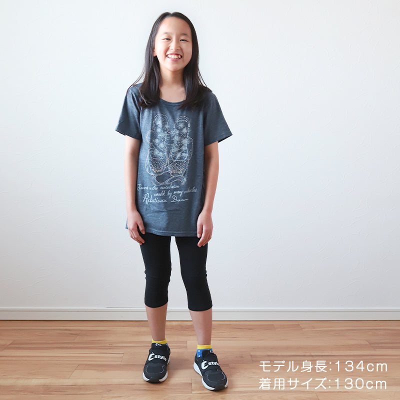 【3枚セット】ガールズスパッツ 7分丈スパッツ 黒 100cm~160cm (子供 子ども 女の子 男の子 ジュニア インナー パンツ 黒 深ばき ひざ下 保育園 小学生 下着)