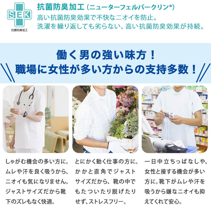 5本指ソックス メンズ用 黒 3足セット 16cm~30cm (水虫対策 五本指靴下 クルー丈 大きいサイズ 紳士 男性 ビジネス スポーツ 立ち仕事)