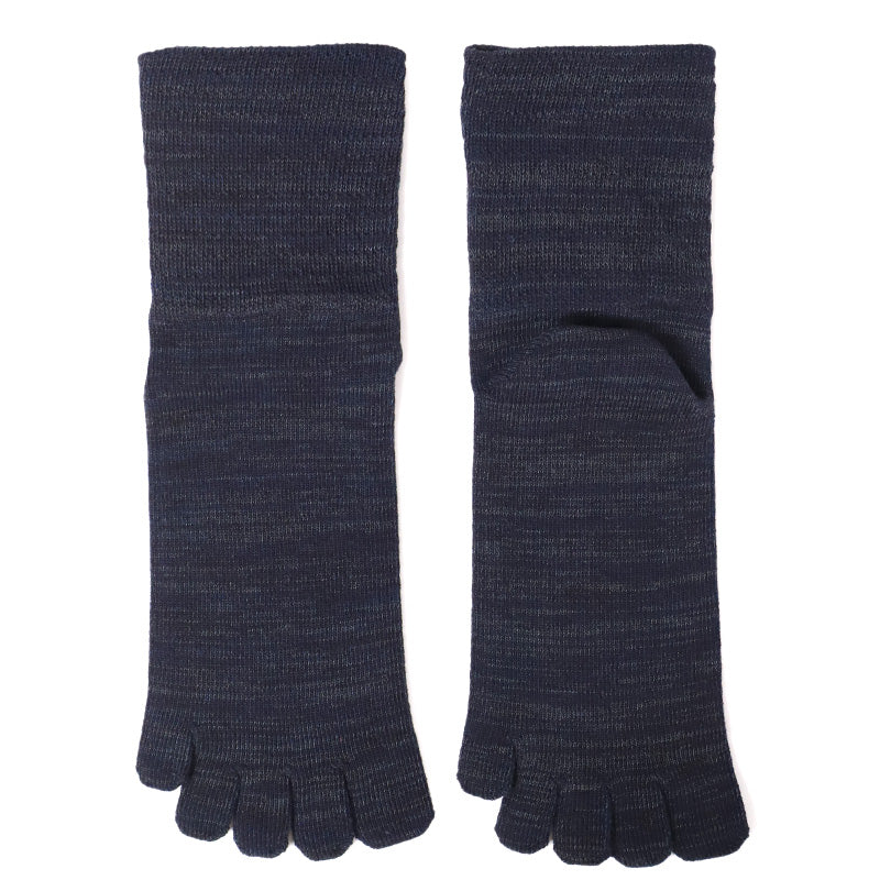 日本製 雅 5本指靴下 男性用 クルー丈 口ゴムゆったり 25-27cm 五本指ソックス 靴下 ソックス カラフル メンズ 抗菌防臭 吸汗 丈夫 高耐久