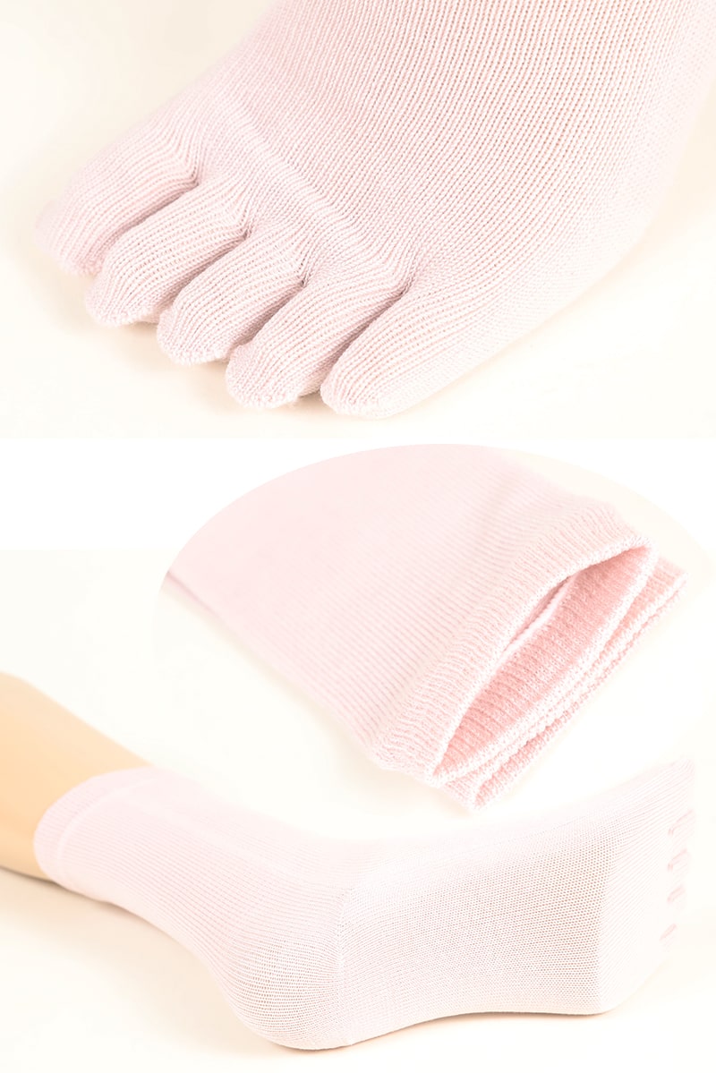 5本指ソックス レディース クルーソックス 薄手 22-24cm (靴下 5本指 ソックス 夏用 蒸れない 5本指靴下 五本指ソックス) (在庫限り)