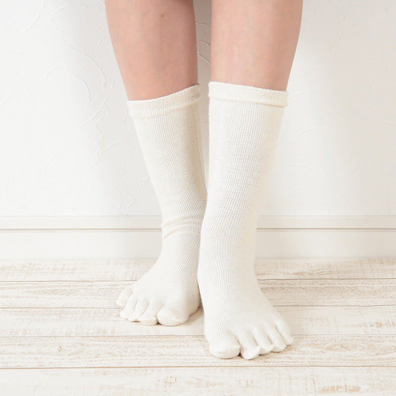 5本指ソックス レディース 靴下 五本指 ヘンプ クルー丈 22-24cm クルーソックス 5本指靴下 麻 女性 蒸れない 日本製 (在庫限り)