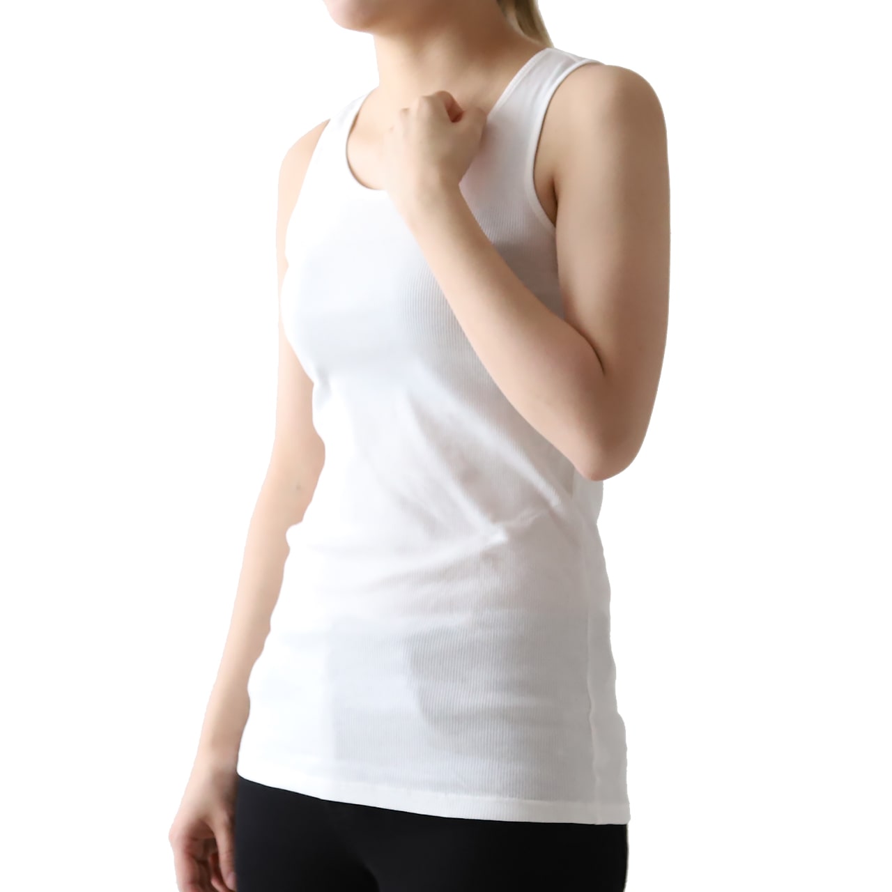 タンクトップ 綿100% インナー レディース リブ 肌着 S~5L 下着 女性 ゆったり 婦人 シンプル ll 3l 4l 5l 大きいサイズ 締め付けない 伸びる 伸縮性 丈長め