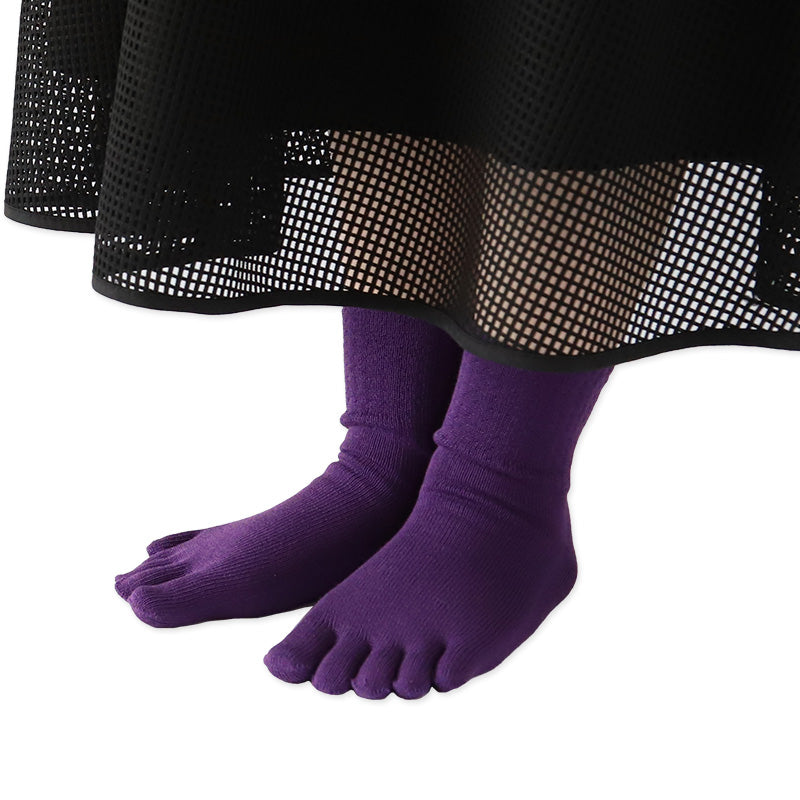 5本指ソックス レディース 綿 5本指靴下 五本指ソックス 足首 ゆったり 締め付けない 23-25cm 5本指 靴下 ソックス クルー丈 カラー カラフル おしゃれ かわいい コットン 日本製 秋冬 (在庫限り)