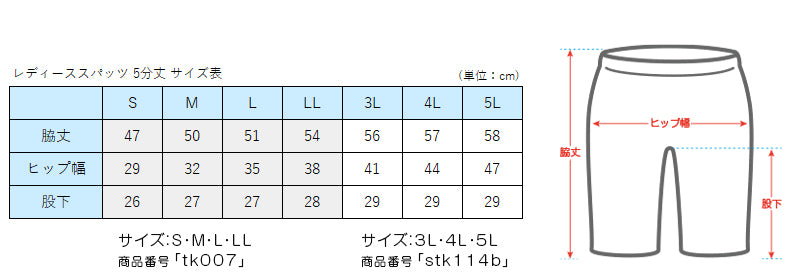 綿混 レディース 5分丈 スパッツ 3L~5L (女性用 婦人 レギンス オーバーパンツ 下穿き 無地 ブラック 黒 綿混 インナーパンツ 五分丈 膝丈)
