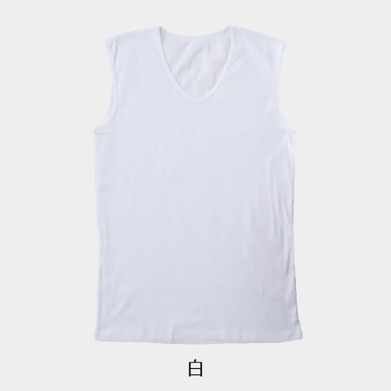 インナー メンズ ノースリーブ 綿100% vネック tシャツ 大きいサイズ 3L~4L スリーブレス 下着 肌着 綿100 コットン 男性 紳士 インナーシャツ 抗菌 防臭 3L 4L 白 黒 無地 V首