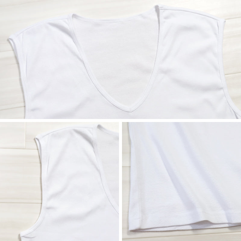 メンズ ノースリーブ 綿100% 深Vネック ランニング シャツ 3L~4L 大きいサイズ スリーブレス 下着 肌着 男性 紳士 インナー 抗菌 防臭 3L 4L 白 黒 V首