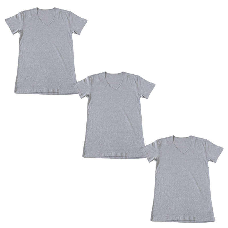 メンズ 綿100% VネックTシャツ インナーシャツ 半袖 大きいサイズ 3枚セット 3L 4L 下着 男性 紳士 肌着 インナー 薄手 抗菌 防臭 白 黒 グレー V首 コットン スーツ下 ビジネス ビジネスインナー オールシーズン 3枚組 まとめ売り