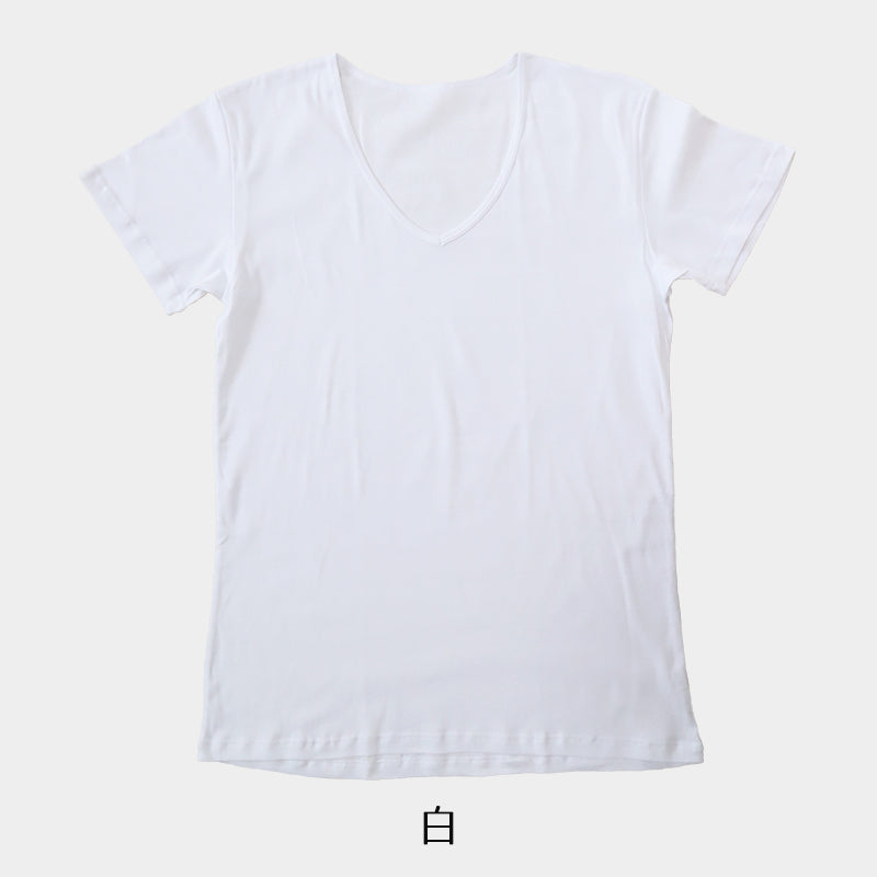 綿100% Tシャツ メンズ 深Vネック S~LL インナーシャツ 半袖 tシャツ 下着 肌着 抗菌 防臭 におい 見えない V首 深め 無地 コットン 男性 紳士 M L