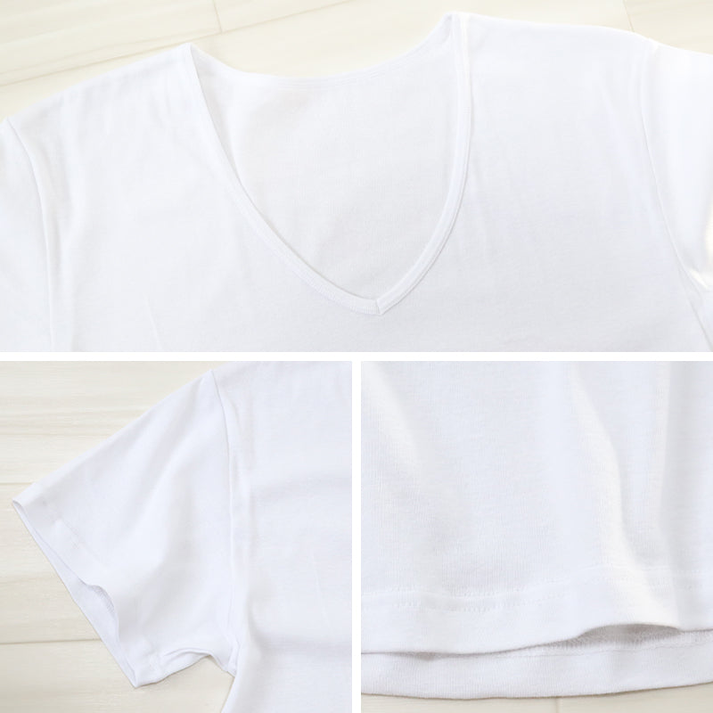 メンズ 綿100% 深Vネック Tシャツ 3L・4L (大きいサイズ 男性 紳士 半袖 下着 肌着 インナー 抗菌 防臭 3L 4L 白 黒 V首)