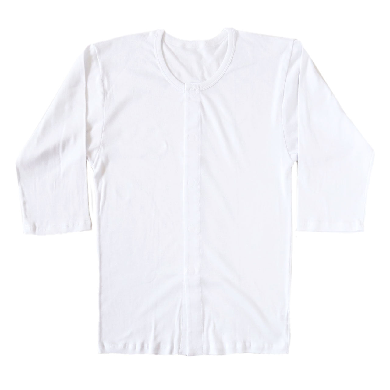 前開きシャツ 紳士 介護 下着 7分袖 インナー 訳あり アウトレット S~5L S M L LL 3L 4L 5L 綿100% マジックテープ式 ワンタッチ肌着 シャツ メンズ 男性 B品 (在庫限り)