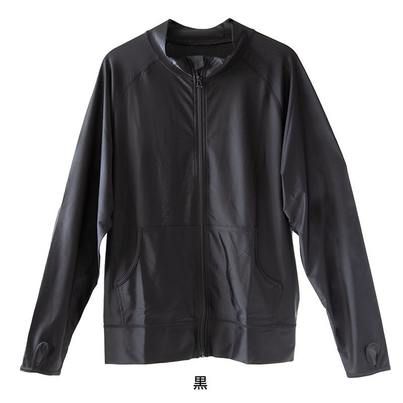 ラッシュガード 長袖 メンズ フードなし ジップ S~4L 大きいサイズ 3l 4l 男子 水着 黒 スイムウェア スポーツウェア スポーツ UVカット