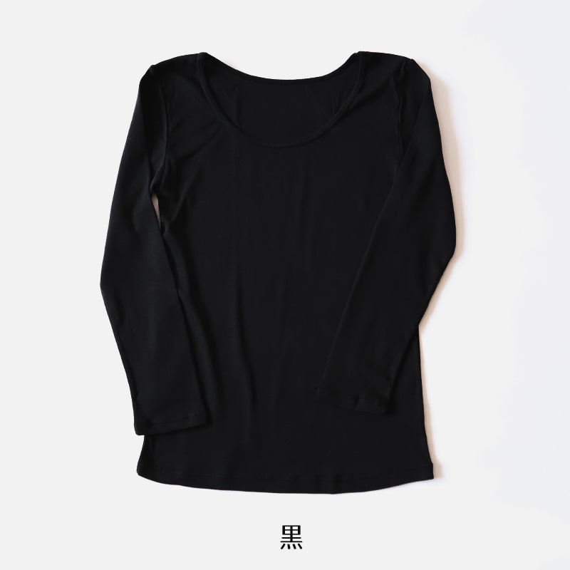 綿100% 長袖 インナー レディース 8分袖 シャツ S~LL 肌着 下着 綿 コットン tシャツ トップス 薄手 無地 シンプル 白 グレー 黒 ベージュ 女性 婦人 防臭 S M L LL