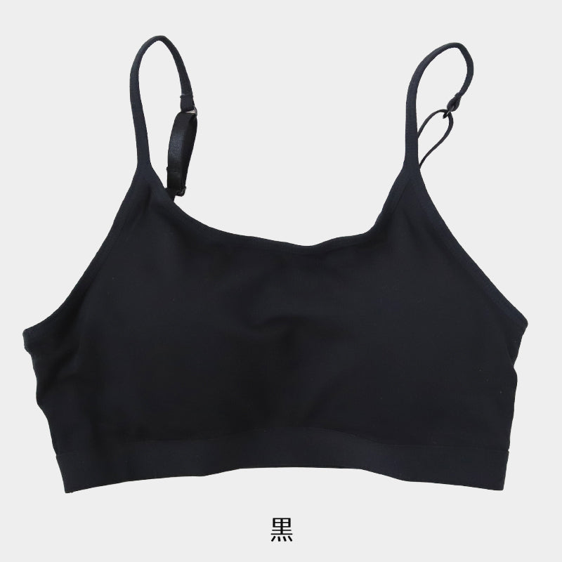 ノンワイヤーブラ ハーフトップ 綿 レディース キャミソール型 S M L LL 下着 ブラジャー ハーフトップブラ 綿混 インナー 肌着 無地 締め付けない 楽 ワイヤレス (在庫限り)