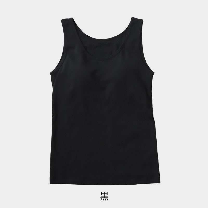 タンクトップ カップ付き インナー 綿 レディース S M L LL ブラトップ 下着 肌着 シャツ ノンワイヤー タンク ブラタンク 綿混 リラックス 楽 女性 (在庫限り)