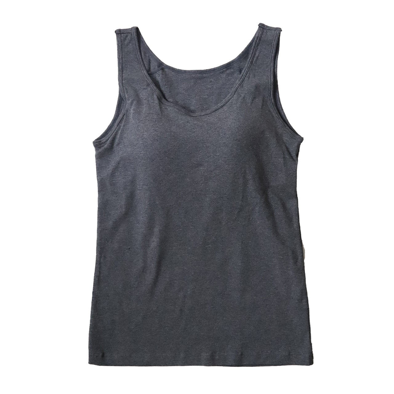 タンクトップ カップ付き インナー 綿 レディース S M L LL ブラトップ 下着 肌着 シャツ ノンワイヤー タンク ブラタンク 綿混 リラックス 楽 女性 (在庫限り)