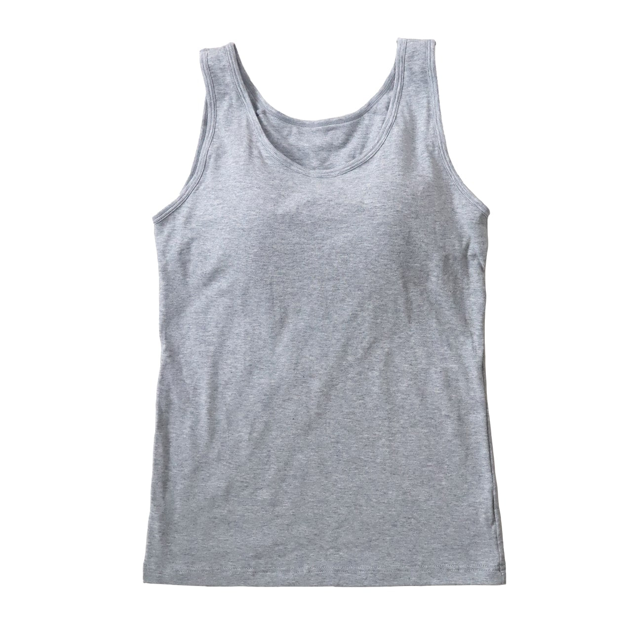 タンクトップ カップ付き インナー 綿 レディース S M L LL ブラトップ 下着 肌着 シャツ ノンワイヤー タンク ブラタンク 綿混 リラックス 楽 女性 (在庫限り)