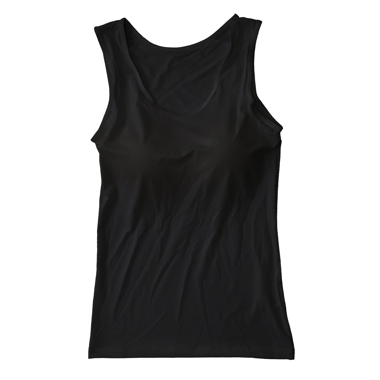 タンクトップ レディース カップ付き 接触冷感 M~LL (カップ付きタンクトップ カップ付 タンク 婦人 カップ付きインナー ノースリーブ 速乾 UV 防臭 黒 白 下着 肌着 インナー)