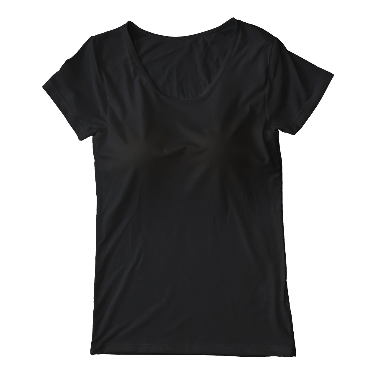 肌着 フレンチ袖 インナー 半袖 レディース カップ付き 婦人 接触冷感 カップ付きインナー M~LL (アンダーウェア 速乾 UV対策 紫外線対策 防臭 黒 白 下着 キュプラ混) (在庫限り)