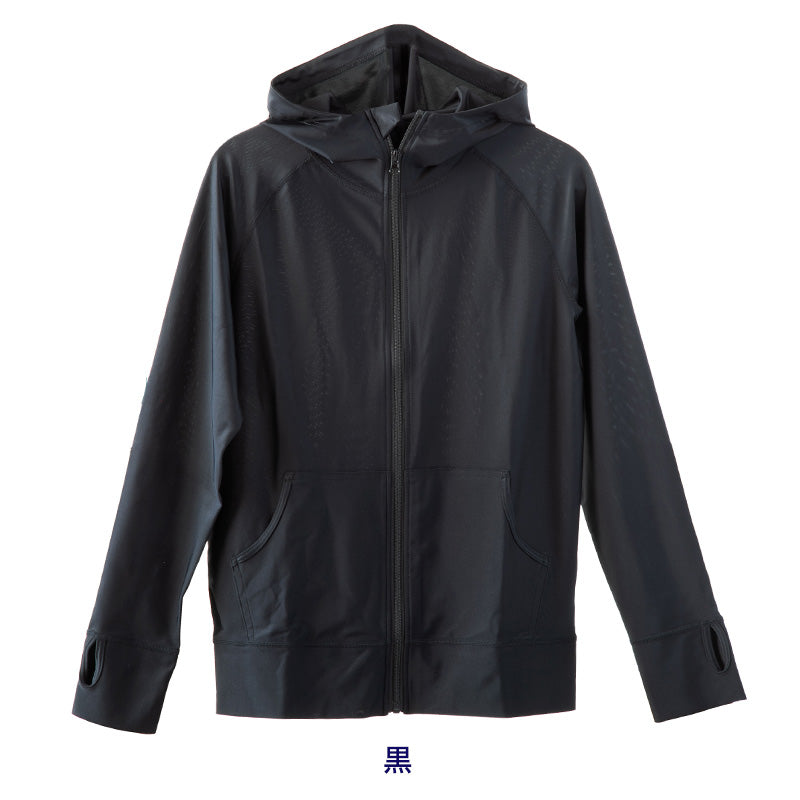 ラッシュガード 長袖 レディース パーカー フード付き 指あき uvカット 無地 黒 上着 S~4L 紫外線対策 体型カバー 水着 ママ 大きいサイズ 日焼け スポーツ 海 大人 30代 40代 50代