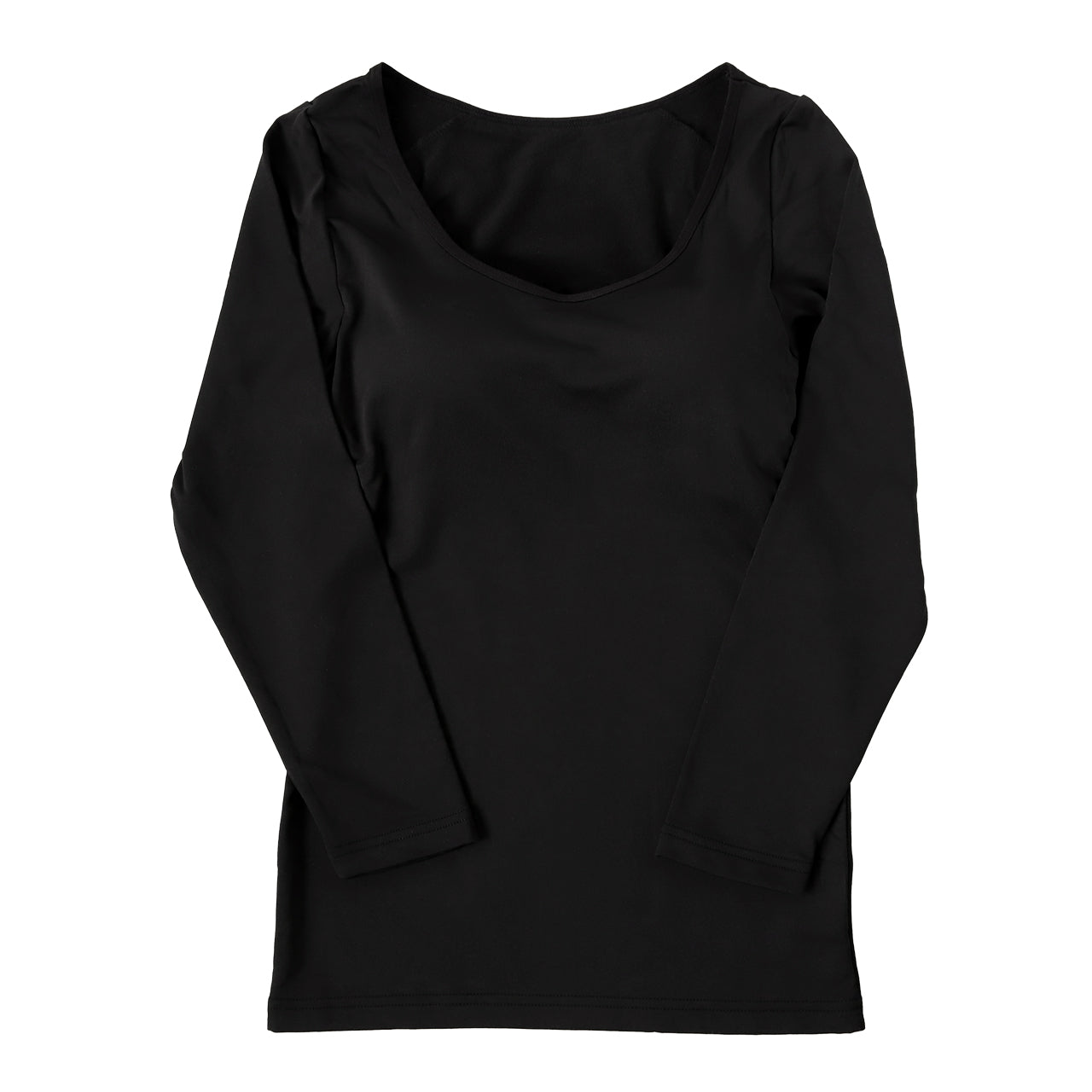 レディース インナー カップ付き 長袖 裏起毛 婦人 長袖シャツ ワイドネック 3L・4L 裏微起毛 あったかインナー 暖かい カップ付きインナー 防寒 冷えとり 肌着 冬 ふわふわ アンダーウェア 下着 大きいサイズ (在庫限り)