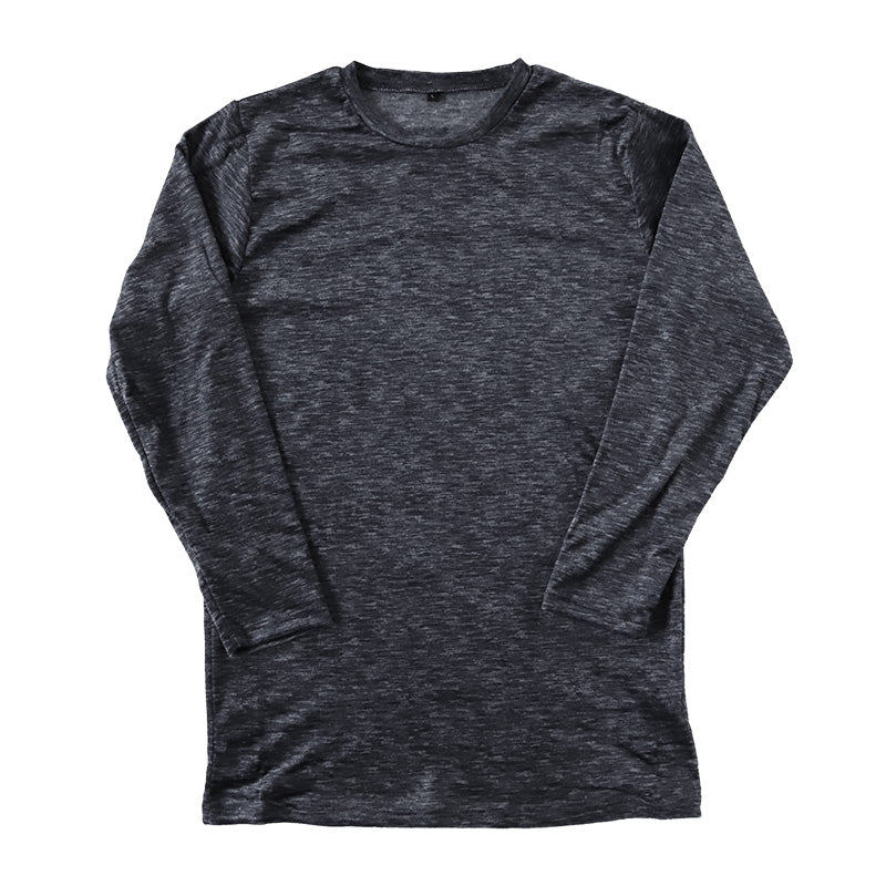 メンズ ベロア インナー 暖か 裏起毛 長袖 紳士 長袖シャツ 下着 M~LL 丸首 あったかインナー 起毛 暖かい トップス 防寒 冷えとり 冬 アンダーウェア 肌着 (在庫限り)