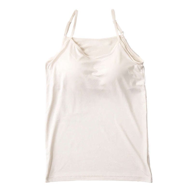 キャミソール レディース カップ付き カップ付きキャミソール インナー 冷感 接触冷感 肌着 M~LL カップ付きインナー カップ付 キャミ 婦人 ベージュ 黒 白 肌色 下着 (在庫限り)