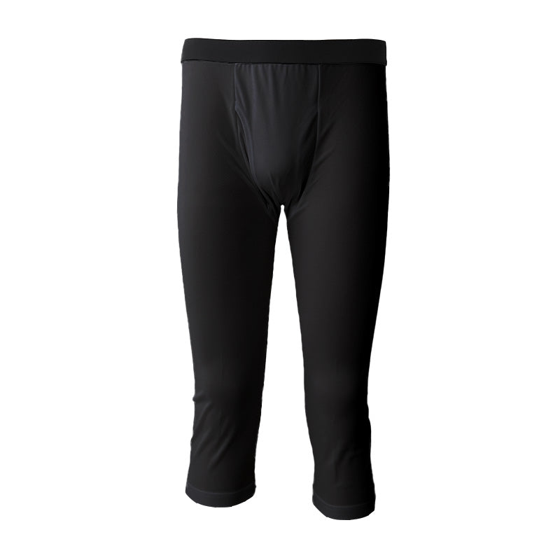 メンズ インナー ロングパンツ ボトム 7分丈パンツ クロップドパンツ インナーボトム メッシュ 冷感 ドライ 肌着 7分丈ボトム M~LL 夏下着 レギンス ももひき すててこ 速乾 接触冷感 スパッツ クールビズ (在庫限り)