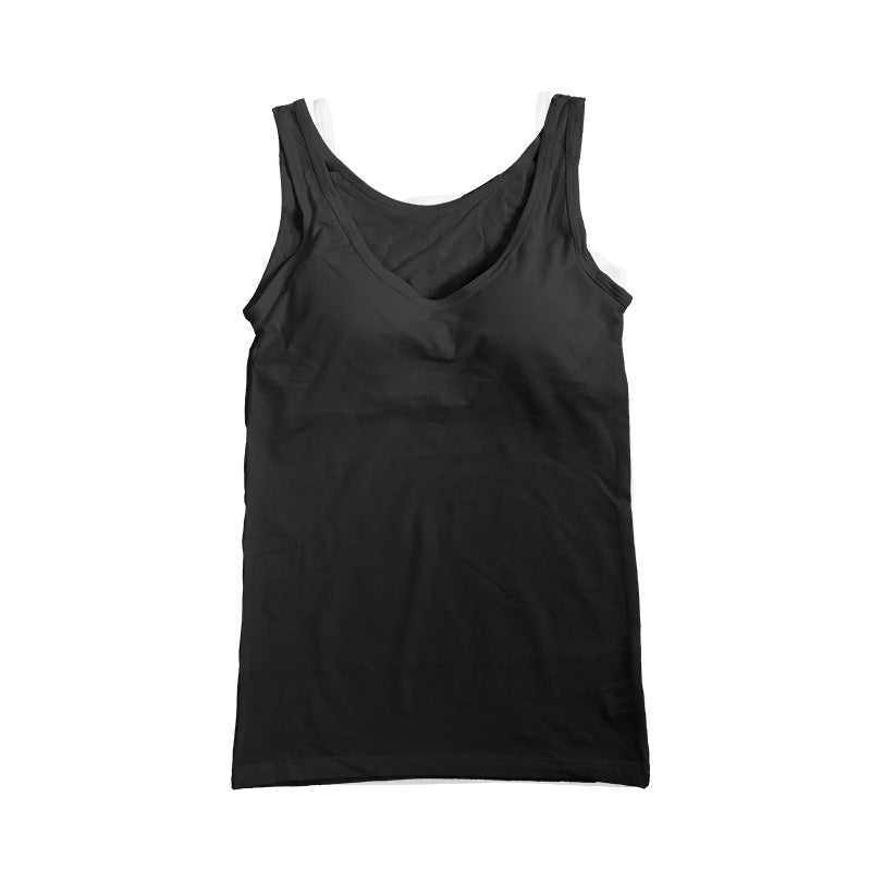 タンクトップ カップ付き インナー ブラトップ レディース カップ付きタンクトップ 冷感 肌着 綿 M L LL カップ付きインナー 接触冷感 カップ付 タンク 婦人 ベージュ 黒 白 肌色 下着 (在庫限り)