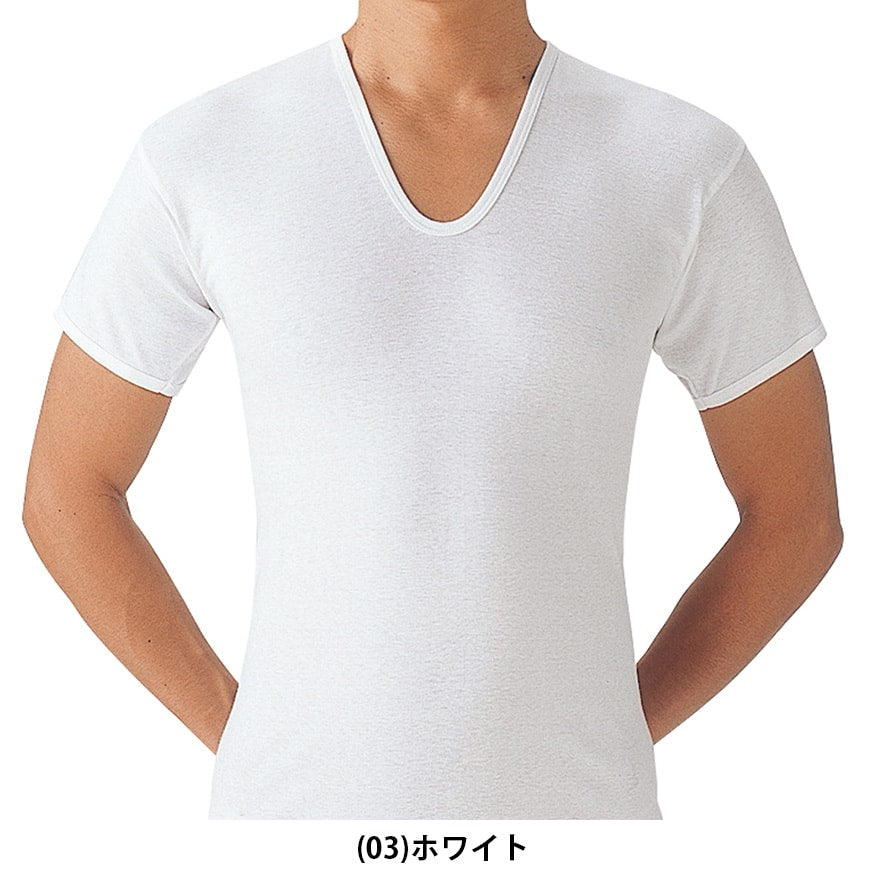 グンゼ 肌着 メンズ 半袖 下着 綿100% インナーシャツ U首 2枚組 S~3L GUNZE tシャツ 男性 紳士 インナー シャツ Uネック 無地 コットン アンダーウェア S M L LL 3L