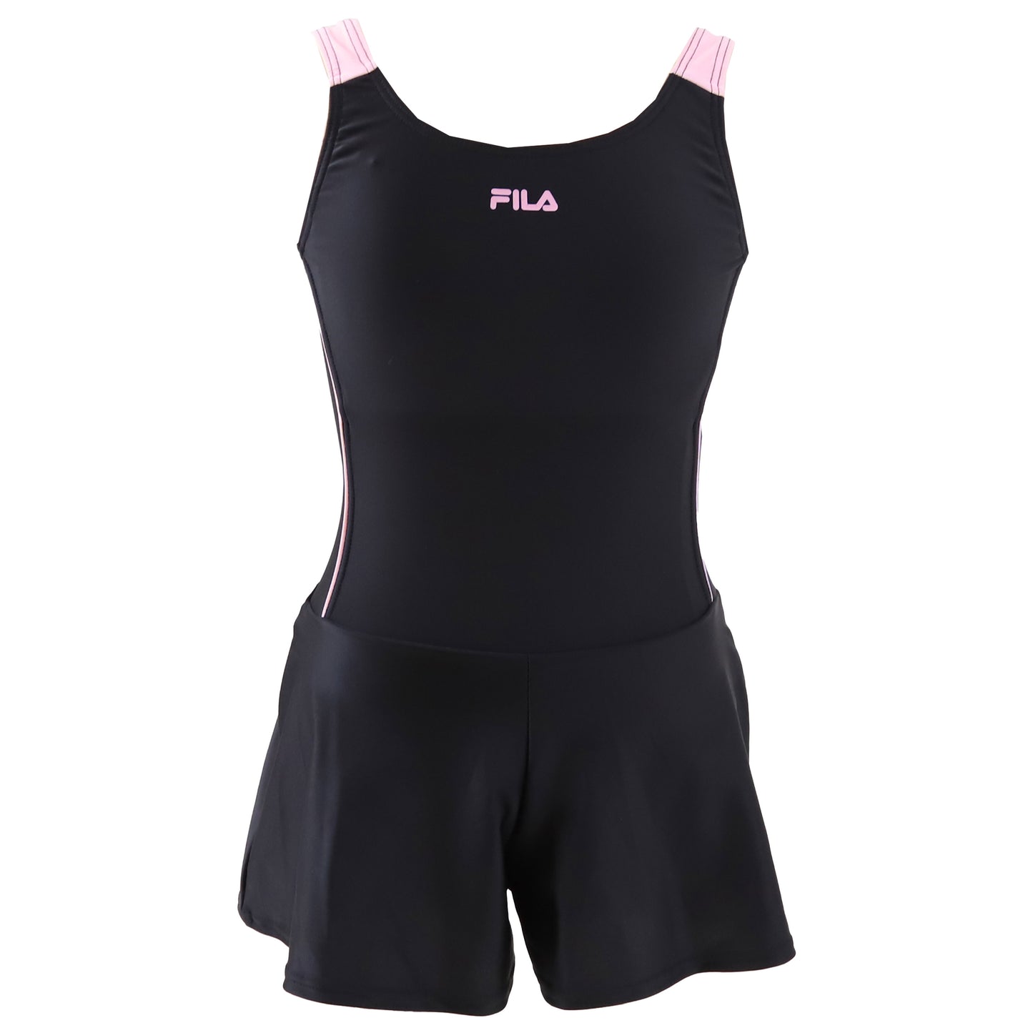 スクール水着 女の子 キュロット キッズ 水着 子供 FILA 120cm~180cm 女子 水泳 プール 夏 ワンピース シンプル 学校 スイミング 紺 黒 ピンク 水色 白 (在庫限り)