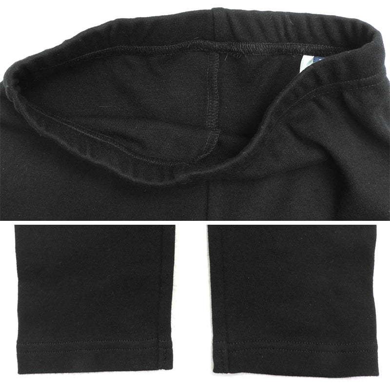 キッズ レギンス 9分丈 綿100% 100cm~160cm 子供 スパッツ 女の子 無地 黒
