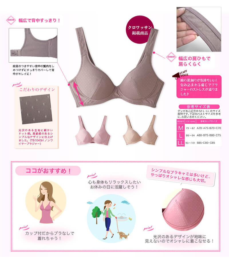 グンゼ キレイラボ ノンワイヤーブラ 綿 M~LL (肌側綿100% レディース ブラジャー インナー 敏感肌) (在庫限り)