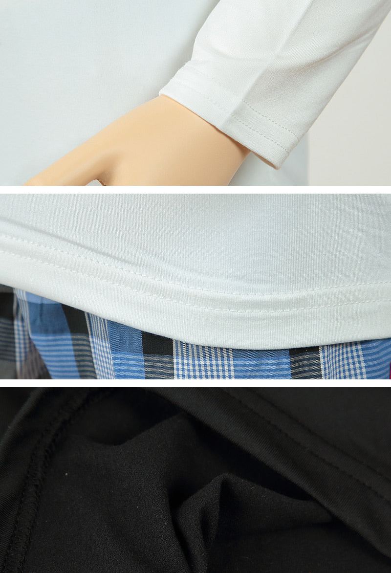 Suteteko 男児裏起毛長袖丸首シャツ 140cm~160cm (男の子 男子 ボーイズ 子供用 ジュニア 下着 肌着 アンダーウェア インナー 白 黒) (在庫限り)